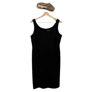 Jessica Howard Nordstrom Sleeveless Midi LBD Little Black Dress Size 14 Zippered